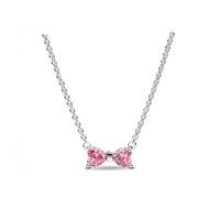 Juego De Joyas Finales Para Mujer Con Zirconia Rosa Y Nudo Original De Plata 925 Incluye Anillo Collar Brazaletes Y Aretes Regalo De Moda - details 1
