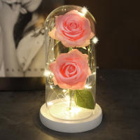 Lámpara De Rosas Rojas En Domos De Vidrio Base De Madera Belleza Y Bestia Regalo De San Valentín Y Navidad Decoración Para El Hogar - details 12