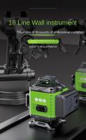 Nivel De Láser Verde 4D Con 16 Líneas USB Recargable Auto-Nivelado 360° Horizontal Y Vertical Potente Chorro De Láser Herramienta De Medición - details 1
