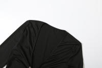 Vestido Largo Elegante Para Mujer Kliou Metálico Con Cuello Bajo Y Manga Larga Estilo Clásico Ajustado Alta Calle Moda Festival - details 3