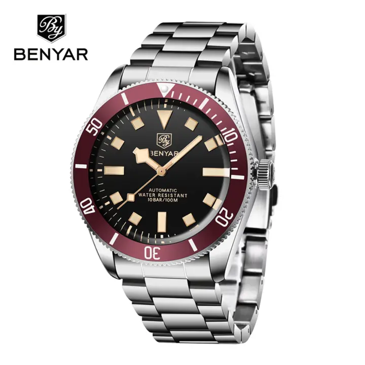 Reloj Mecánico Automático Para Hombre Benyar BB58 Resistente Al Agua Luminoso De Moda Reloj De Pulsera De Lujo Con Numeración Romana Y Seguro Plegable - 1