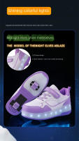 Zapatillas De Rodilleras Para Niños Y Niñas Con Luces LED Rosa Moda Zapatos Rollers Para Niños Y Niñas Transpirables De Cuero Con Almohadilla De Algodón Para Todas Las Estaciones - details 4