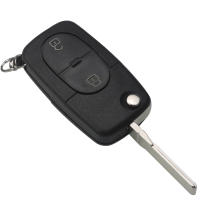 Jingyuqin Funda De Llave De Coche Con 2 Botones Para Audi A2 A3 A4 A6 A8 TT Cuchilla Desplazable Incluida Cubierta Para Llaves De Automóvil Material ABS - details 2