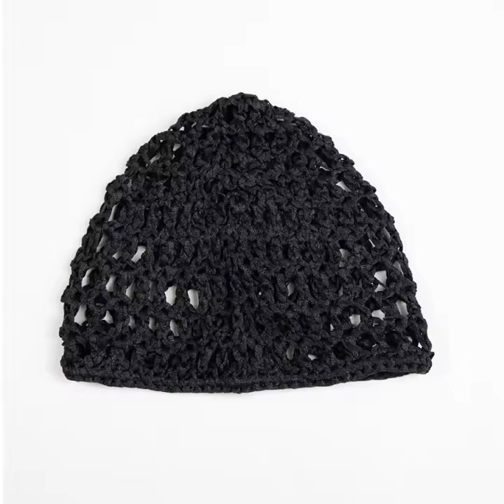 Malla De Crochet Para Cabello 1PC Negro Accesorio De Cubierta Para Cabello Suave Rayón Para Dormir Snood Para Mujeres - 1