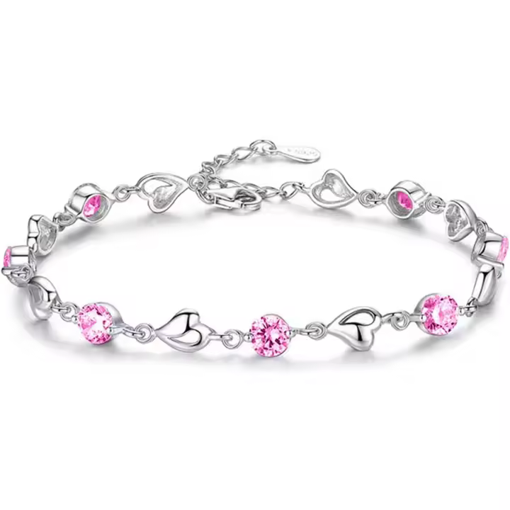 Aucuu Pulseras para Mujer, Pulsera Mujer de Ley 925 con Circonita Brillante, Pulseras Deslizantes de Cadena Ajustable, Joyería Nupcial para Bboda, Mujeres Niñas Día de la Madre Regalo de Joyería #2 - 1