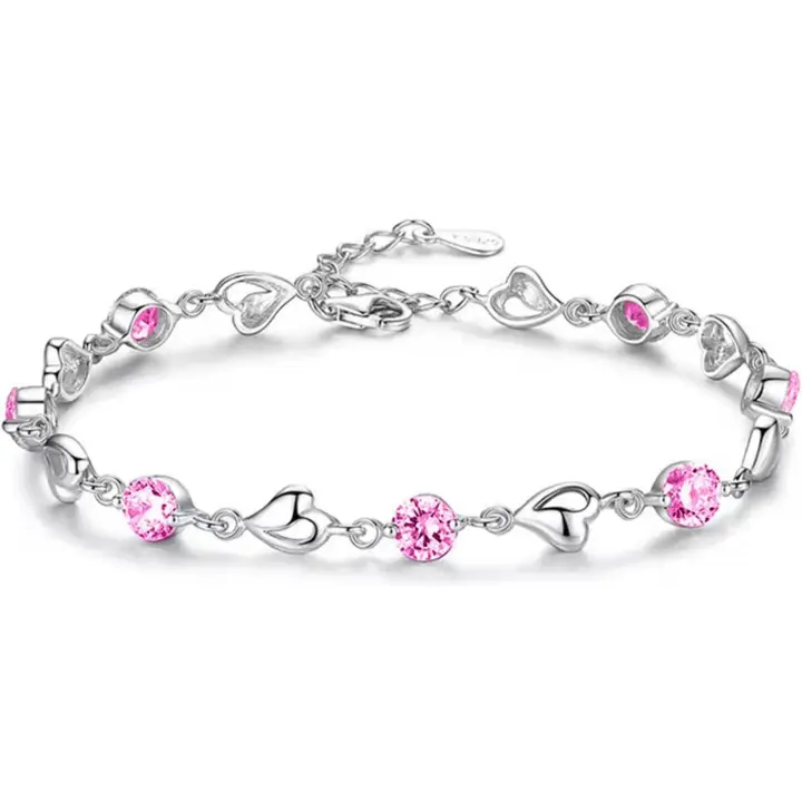Pulsera de mujer con circonitas brillantes, cadena ajustable, ideal como regalo para el Día de la Madre. - 1