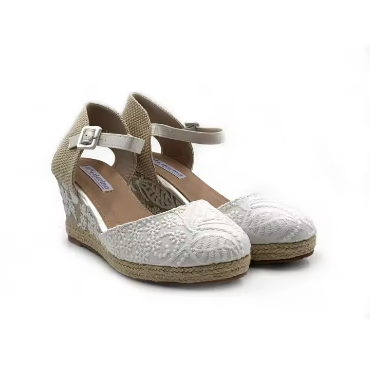 Mandarina Laura alpargata con cuña ideales para novias o para el verano,súper cómodas - 1