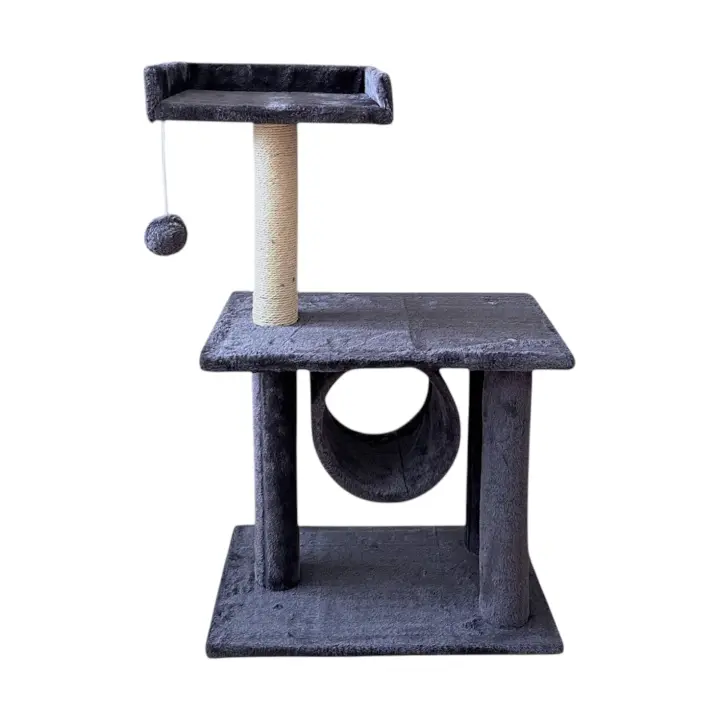 Árbol para gato gris 30x50x83cm, con plataformas, rascadores y zonas de descanso. Ideal para estimular el ejercicio, el juego y el descanso de tu felino. Materiales resistentes y seguros, perfecto para gatos de todos los tamaños - 1