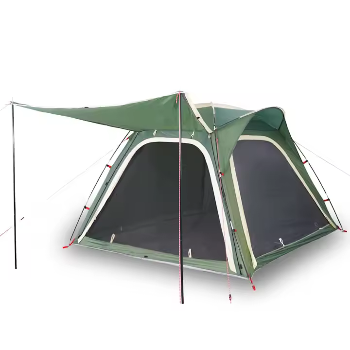 vidaXL Tienda de campaña 4 personas impermeable apertura rápida verde - 1