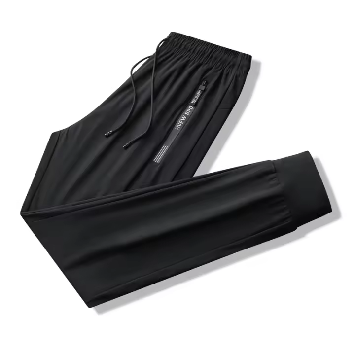 Pantalones Deportivos De Correr Para Hombre Transpirables Y Elásticos Ice Silk Jogging Ajustables Para Gimnasio Y Entrenamiento Al Aire Libre Talla Hasta 8XL - 1