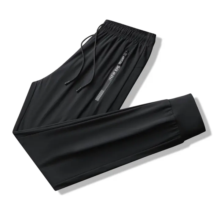 Pantalones Deportivos De Correr Para Hombre Transpirables Y Elásticos Ice Silk Jogging Ajustables Para Gimnasio Y Entrenamiento Al Aire Libre Talla Hasta 8XL - 1