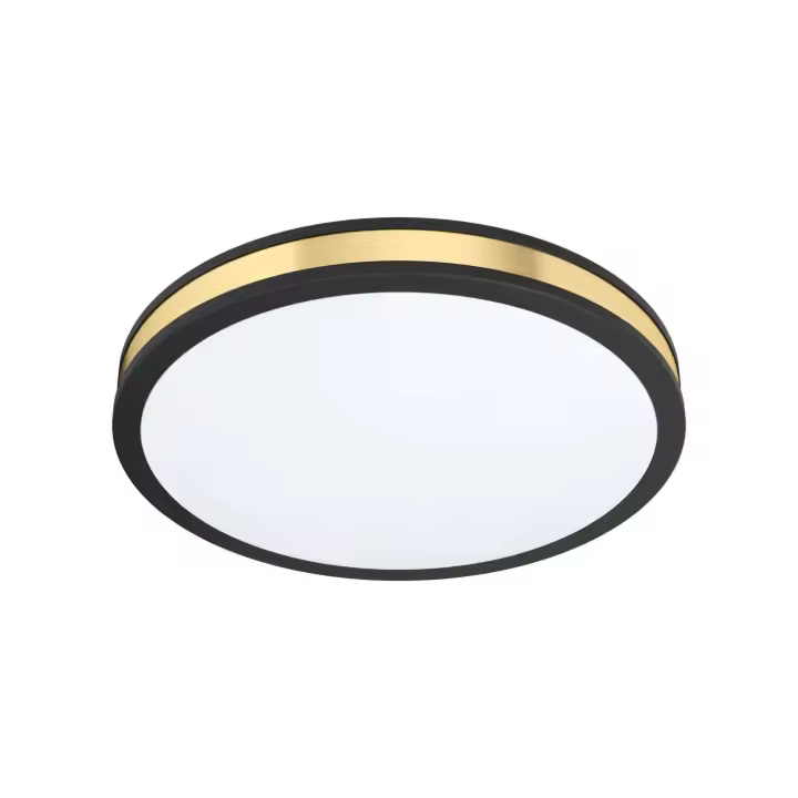 Eglo Plafón LED redondo negro dorado Ø38 cm - Pescaito - 1