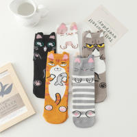 5 Pares De Calcetines De Mujer Estilo Gato Divertido Calcetines De Cuello Alto Absorbentes De Humedad Regalos Para Mujeres - details 2
