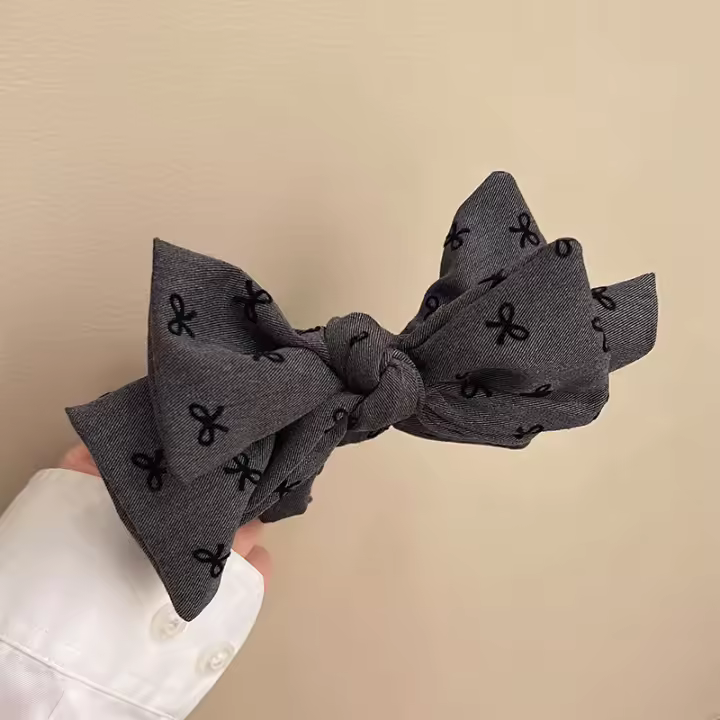 Acrílico Doble Capa Con Lazo Y Estampado Para Mujer Pinzas Para Cabello De Color Oscuro Versátiles Accesorios Para Colas De Caballo De Moda - 1