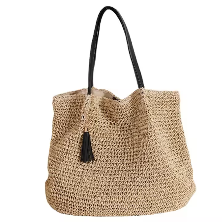Bolso de Paja para Mujer con Borlas - 1