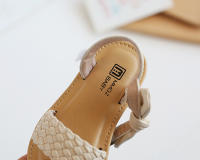 Sandalias De Niña Con Lazo Y Tejido Suave Estilo Bohemio Clásico De Verano Antideslizantes Tobilleras Abiertas Para Niños - details 3