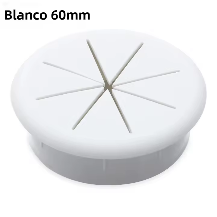 Organizador De Cables Para Escritorio Cubierta De Agujero Para Cable De Oficina Material ABS Blanco Y Negro - 1