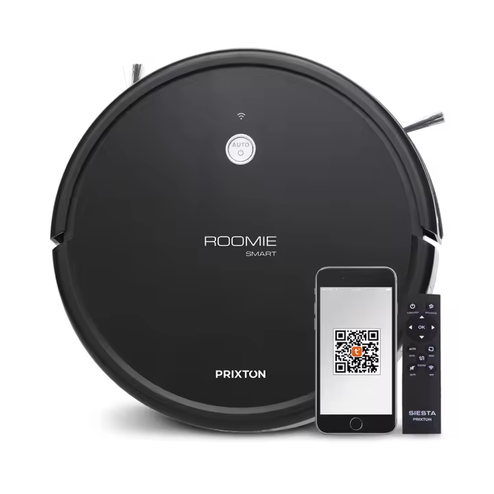 Robot Aspirador Roomie Smart - Aspira y Friega - Giroscopio - Mapeo - WiFi y App Móvil  PRIXTON - 1