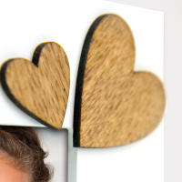Marco de Sobremesa Zep en Madera Blanca con Escritura y Decoración en Relieve en Forma de Corazón para Fotografías 10x15 - details 10