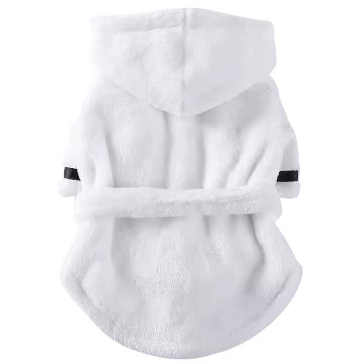 Bata De Baño Para Perros Con Gorro Ropa De Dormir Suave Para Mascotas Calienta Y Seca El Pelaje Ideal Para Perros Y Gatos Pequeños - 1