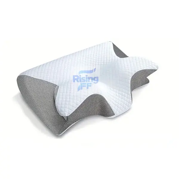 Rising FF-Almohada De Memoria Para El Cuello En Forma De Mariposa Almohada De Descanso Para El Sueño Almohada De Masaje Ortopédica Para El Cuello Cómoda Y Revestida De Espuma De Memoria - 1