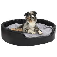 vidaXL Cama de Perro Felpa y Cuero Sintético 99x89x21cm Colchón Color Amarillo,  Gris oscuro,  Beige y mas - details 6