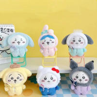 Llavero De Peluche Chiikawa Cosplay Sanrio Hello Kitty Kuromi Cubierta De Cabeza Usagi Colgante De Bolsa Accesorio De Anime - details 0