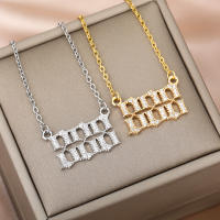 Collar De Suerte Con Números Ángeles Para Mujeres 111222 333 444 555 777 888 999 Cuello De Zirconia Acero Inoxidable Pendiente De Moda - details 7