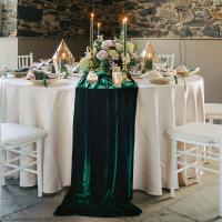 1pc Hermoso Corredor De Mesa De Terciopelo Para Bodas Y Recepciones Decoración Suave De Seda Superficie Para Sala De Estar - details 0