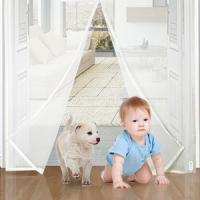 Mosquitera magnética para Puerta de, de Malla Cortina, Junta magnética de arriba a Abajo con Cierres Automático, keeps el aire cool en el interior (80x200 CM, Blanco) - details 4