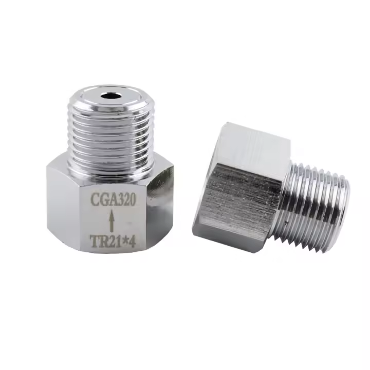 Adaptador De Recarga De Botella De Soda Stream TR21-4 a CGA320 Hilo Convertidor Para Regulador De CO2 De Cerveza Hecha En Casa Acuario Tanque Adaptor De Metal - 1
