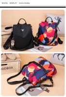 Mochila De Moda Para Mujer En Tela Oxford Impermeable Con Gran Capacidad Para Escuela Y Viajes Bolsa De Hombro Con Estampado Florido - details 13
