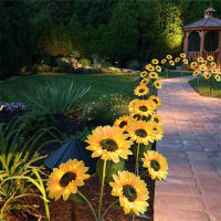 Luces Solares De Girasol Decorativas Para Exterior LED Amarillas Para Jardín Patio Camino Incluye Batería Fuente De Energía Solar - details 9