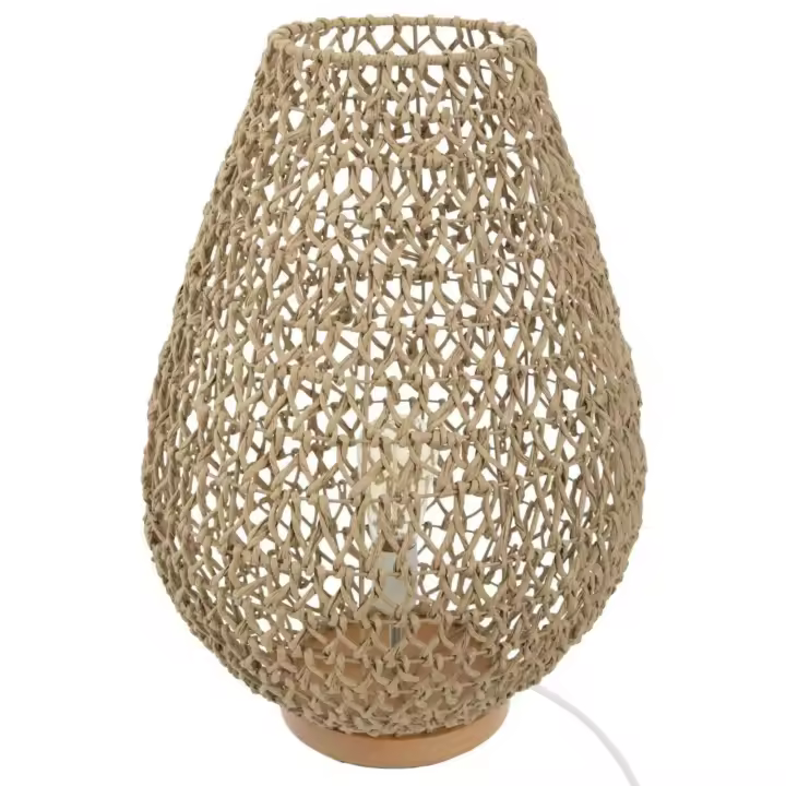 Atmosphera Lámpara de Mesa Estilo Natural de Papel y Metal con Pantalla Abierta - 1