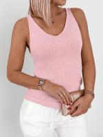 Chaleco De Punto Para Mujer Estilo Primavera/verano V-Neck Casual Versátil Sencillo Moda De Calle Color Sólido Chaleco De Suéter - details 18