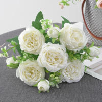 1pc Artificial Flor De Paeonia En Tela De Seda Para Decoración Falsa Flor Bouquet De Plástico Para Casamiento Fiesta En Casa - details 6