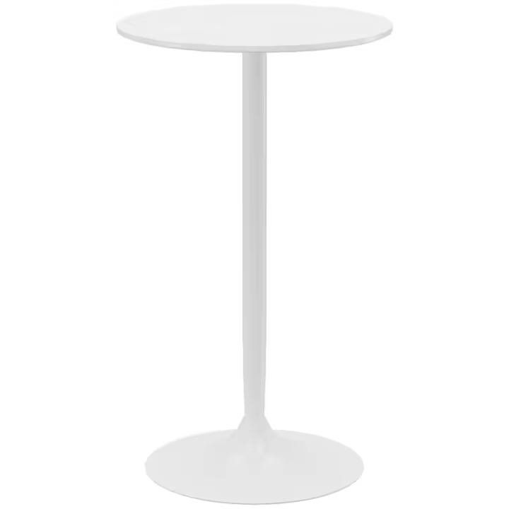 HOMCOM Mesa de Bar Redonda Mesa Alta de Cocina Moderna con Encimera Laminada y Marco de Acero para 2 Personas para Casa Comedor Ø60x102 cm Negro - 1