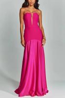 Vestido Largo Elegante De Noche Para Mujer Sin Hombros Con Cintura Alta Y Ajustado Vestido Formal Para Fiesta Y Banquete - details 9