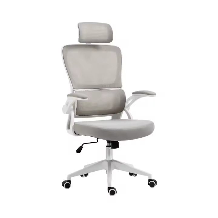 7H SEVEN HOUSE - Silla de Escritorio Ergonómica ErgoFlex Pro, Reposacabezas, Respaldo Transpirable, Altura Ajustable, Reclinable, Soporte Lumbar, Reposabrazos y Ruedas, Negro/Gris Oscuro/Gris Claro - 1