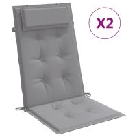 vidaXL Cojines de silla con respaldo alto 2 uds tela Color Antracita,  Gris,  Beige y mas Cojín Decorativo de Asiento Cojines de muebles de salon - details 0