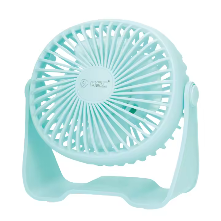 TODOBIEN STORE - Ventilador Mini Sobremesa USB  Ø15cm - Colores Blanco/Aguamarina/Negro/Coral - Base Estable - 1