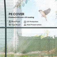 Invernadero túnel para tomates Outsunny Garden Superficie del suelo 6 m² 3L x 2W x 2H m Marco tubular reforzado Puerta con cremallera 2 ventanas enrollables - Transparente - details 3