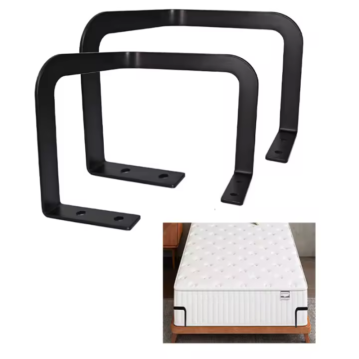 Soporte de barra fija para colchón de esquina de cama instalado, kit de tope antideslizante para colchón, estabilizador de colchón de metal, 2 uds. - 1
