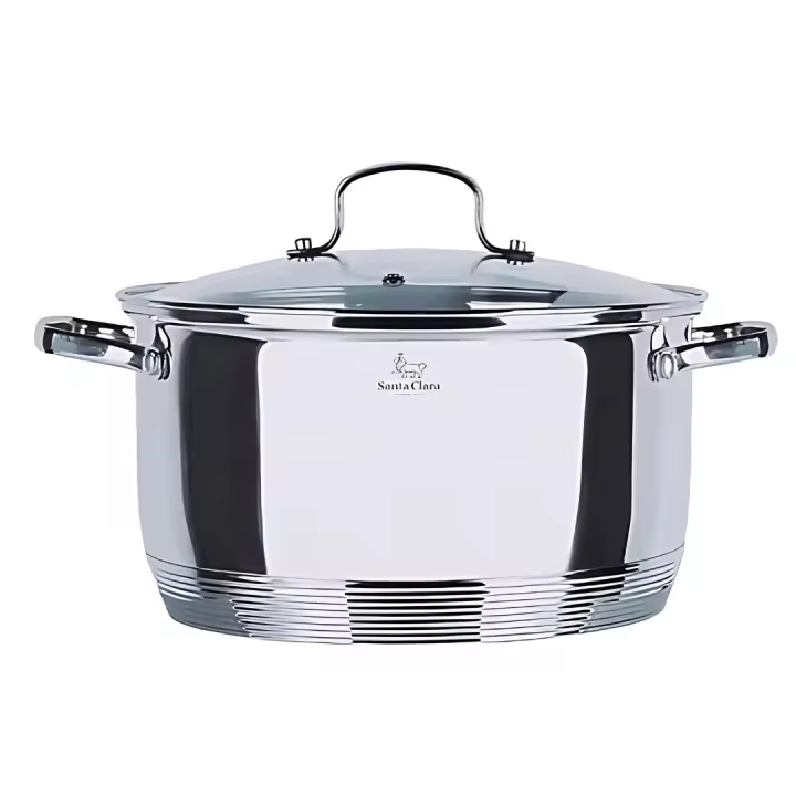 Cacerola de Acero Inoxidable Santa Clara con Tapa de Cristal | 20 cm, 24 cm y 28 cm - 1