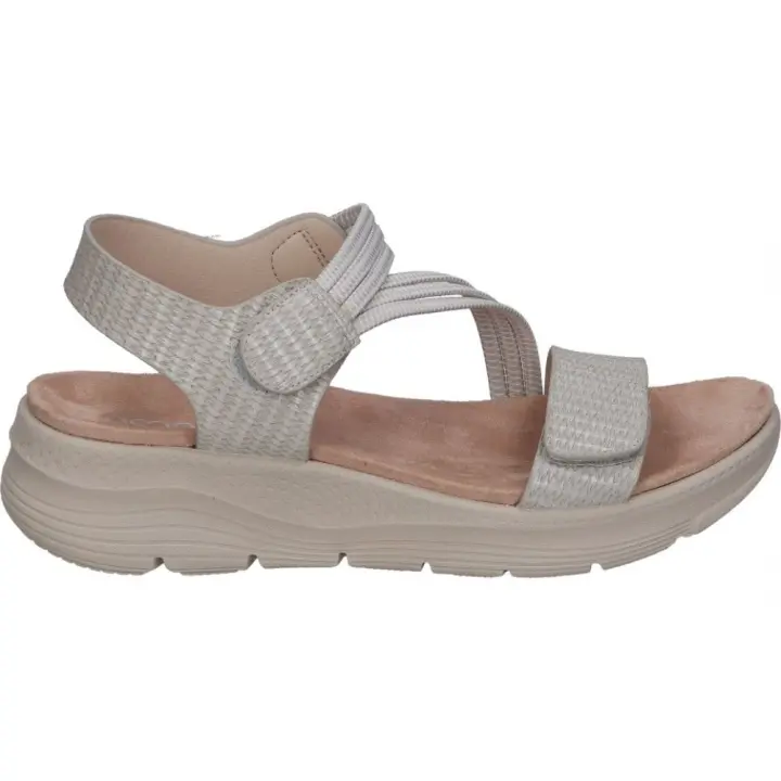 Sandalias con Cuña Amarpies abz26560 para Mujer en Color Gris con Cierre de Velcro - 1