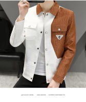 Nueva Chaqueta Casual De Moda Para Hombres Drill Colorido Ajustada Estilo Coreano Solitaria Abierta Cierre De Botones Polyester Para Otoño - details 11