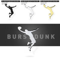Emblema De Metal Para Coche DSYCAR 1Pcs Adhesivo De Banda De Baloncesto Para Maletero De Auto Estilo Cartoon - details 1