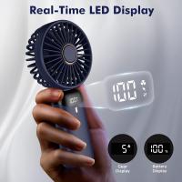 Ventilador de mano, Mini ventilador portátil recargable por USB, 5 velocidades con Cordón y Base, ventilador plegable para Oficina, Hogar, Escuela - details 1