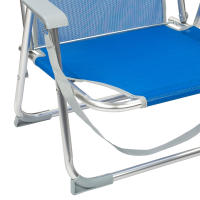 Aktive - Pack 2 sillas playa plegables, fabricadas de textileno y aluminio, con respaldo fijo, miden 44x40x72 cm, tienen asa de hombro y topes antivuelco, soportan 100 kg, ligeras y resistentes, de asiento bajo - details 5