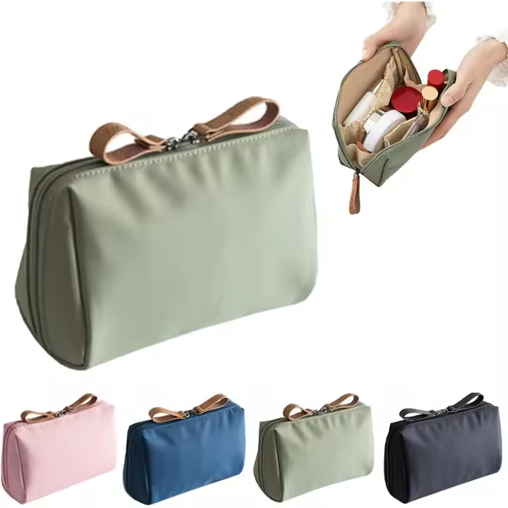 Bolsa de maquillaje de viaje, Bolsa de viaje para Mujeres artículos de maquillaje y maquillaje (Green) - 1
